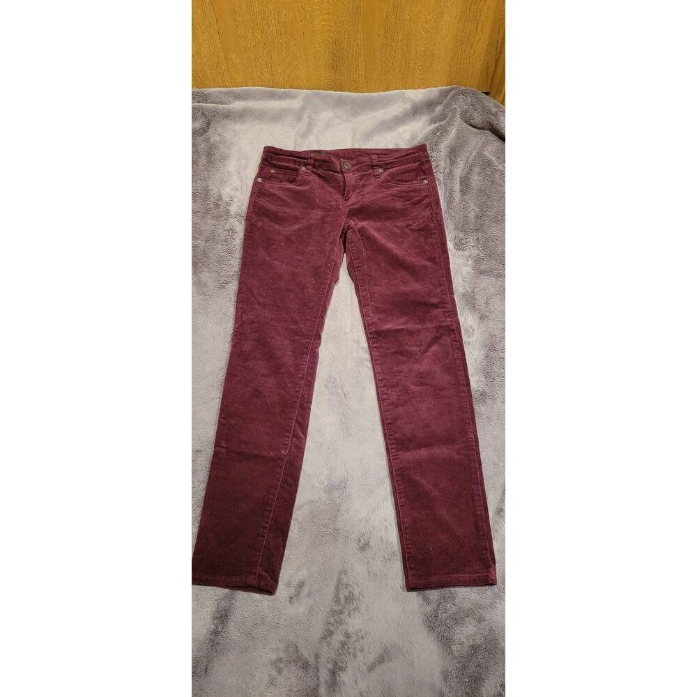 Kut from the Kloth Diana Low/Mid Rise Skinny Corduroy Wine Red Pants Women’s 4P